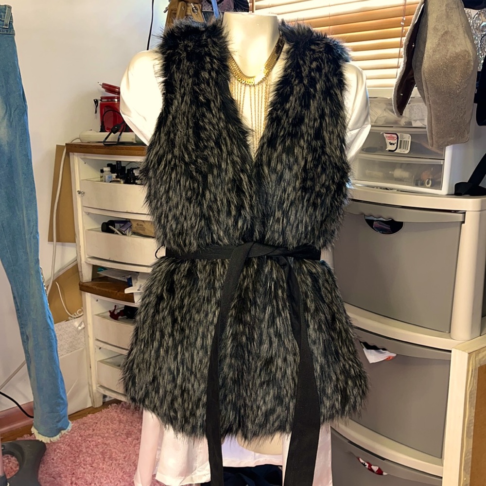 Faux fur vest by express